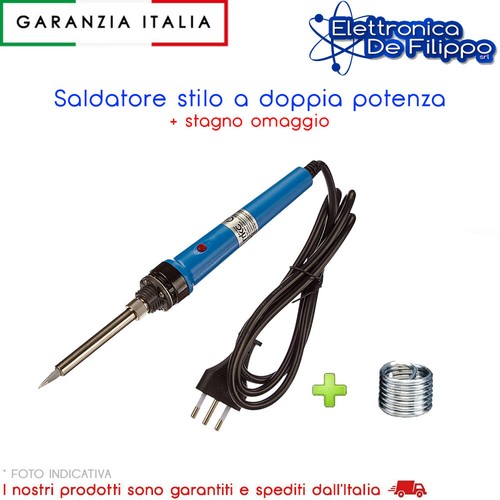 SALDATORE A PISTOLA DOPPIA POTENZA 25-130 WATT OMAGGIO 5 METRI STAGNO