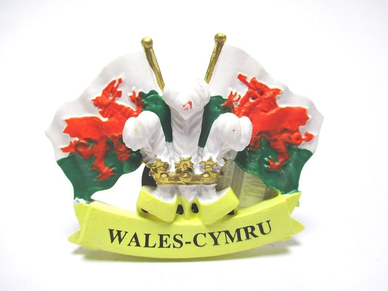 Wales Magnet Cymru Dragon Crest Poly Souvenir Great Britain New