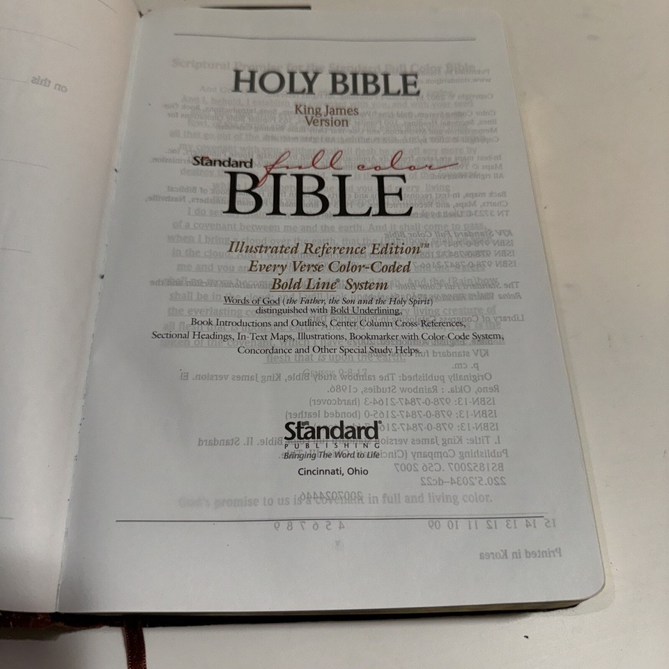 KJV Standard Full Color Bible Brown Bonded Leather Bold Line Edition