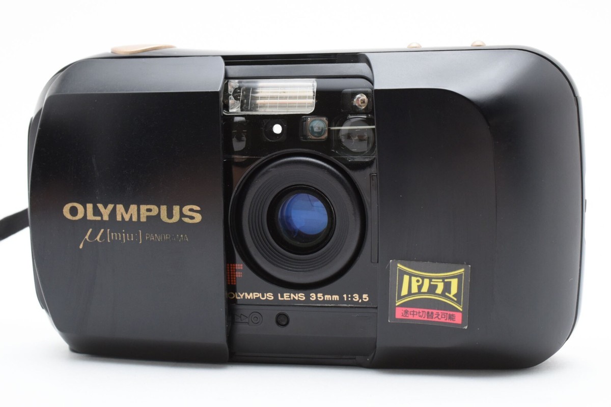 【美品】 オリンパス　OLYMPUS μ[mju:] PANORAMA Olympus mju Panorama Black Point & Shoot Film Camera [N.Mint