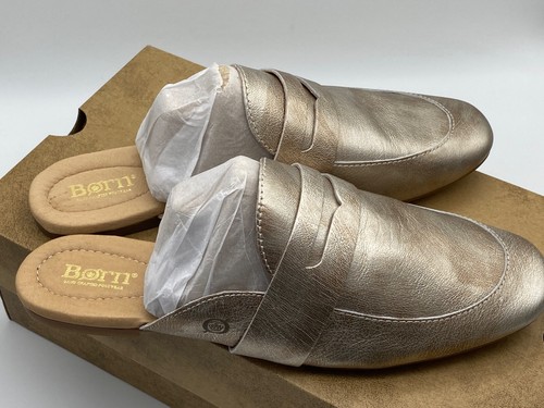 Børn ~ 9(US) ~ NEW Gorgeous Leather Cayo Mules ~ Goldtone ~ New with Box! - Picture 2 of 9