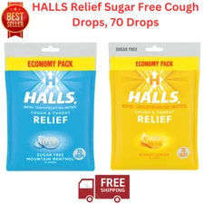 HALLS Relief Sugar Free Cough Drops, Economy Pack, 70 Drops Select Flavor