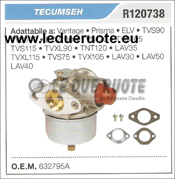632795A CARBURADOR A VASO TECUMSEH LAV30 LAV50 LAV40