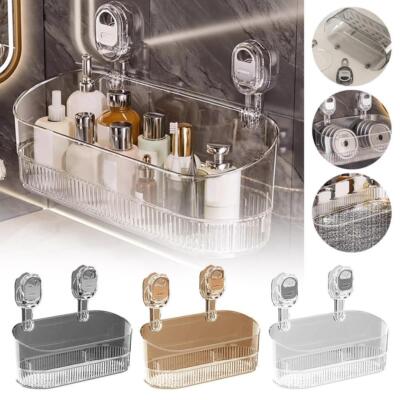 No-Drill Bathroom Suction Storage Box Multi-Functional Wall-Mounted Shelf New