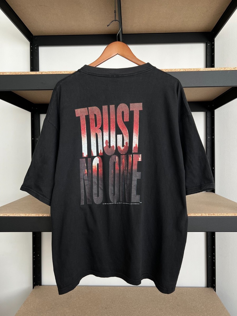 【1995年USA製】海外ドラマ Xファイル Ｔシャツ オフィシャル ビンテージ Vintage 1995 The X Files Trust No One Movie Black T-shirt Sz