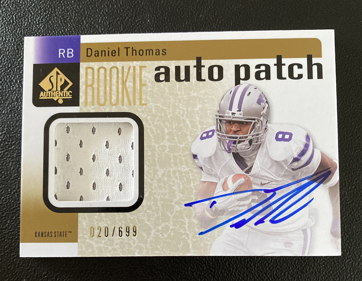 Daniel Thomas 2011 SP Authentic Rookie Auto Patch Card #231 LTD #20/699