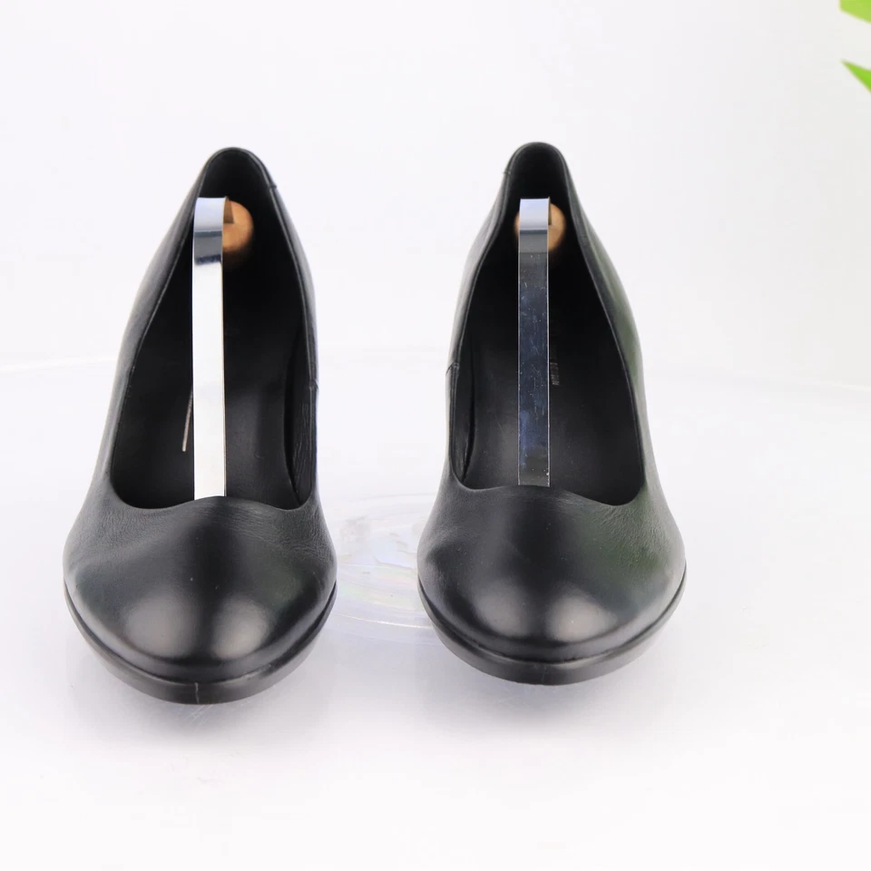 Zapato cómodo Ecco para mujer con forma 55 talla 40 9 cuero negro plataforma tacón bloque Foto 2 de 4