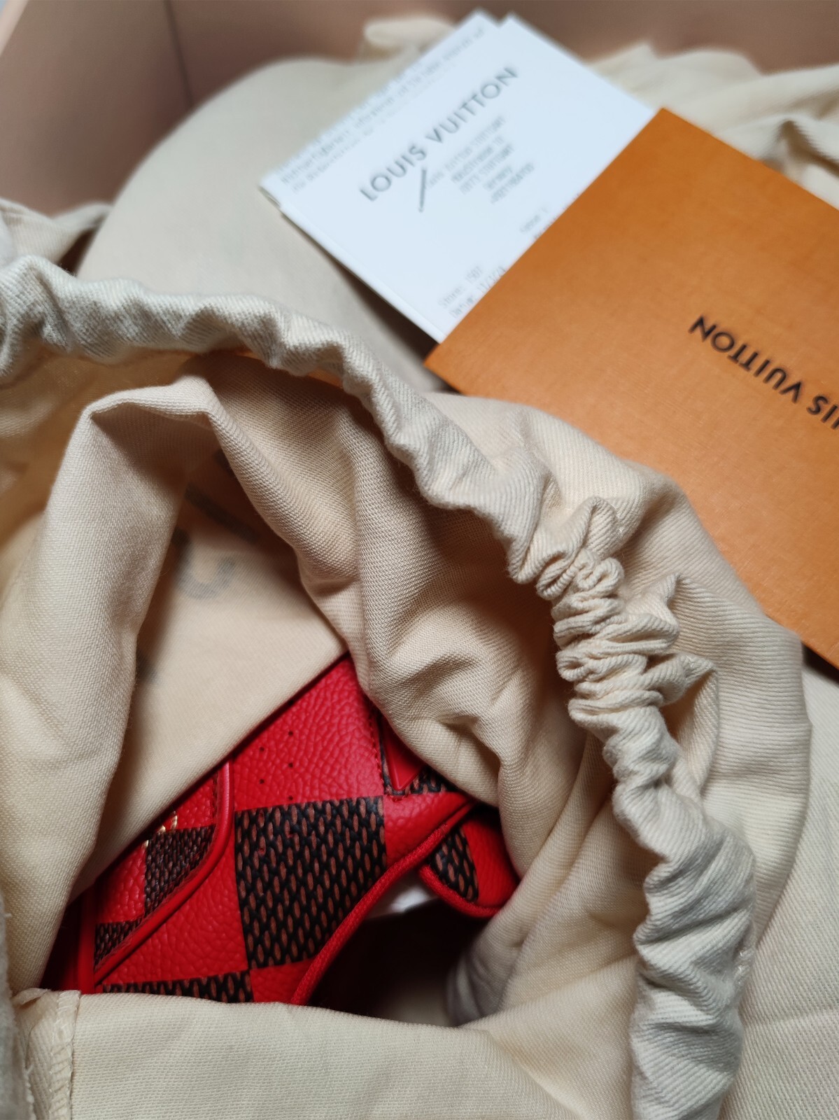Louis Vuitton LV Trainer Damier ROUGE - Pharrell Williams - Size 10 - Red/Red image 2