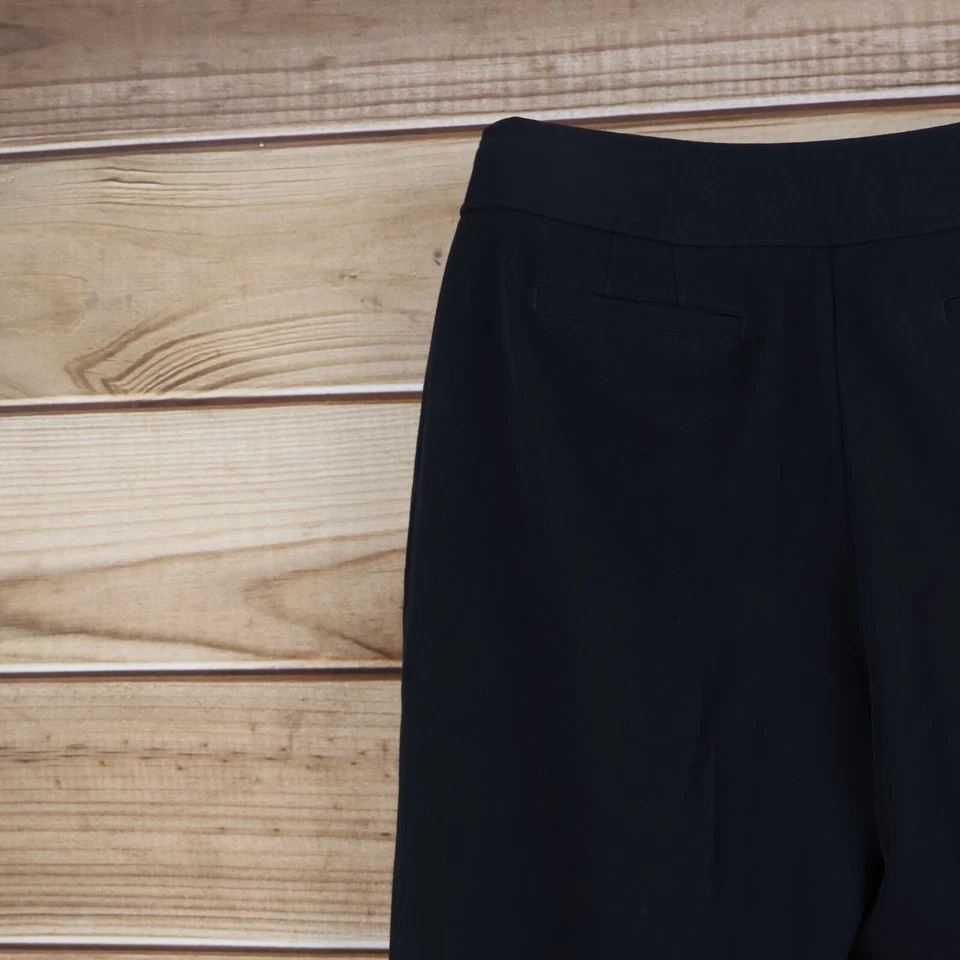 Pantalones de vestir East 5th para mujer talla 10 negros tiro alto pierna recta elevación: 11 pulgadas Foto 4 de 4