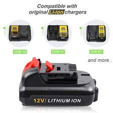 2Pack 12V 4Ah Li-ion Akkus für Dewalt DCB120 DCB122 DCB119 DCB127 DCD700 DCD710