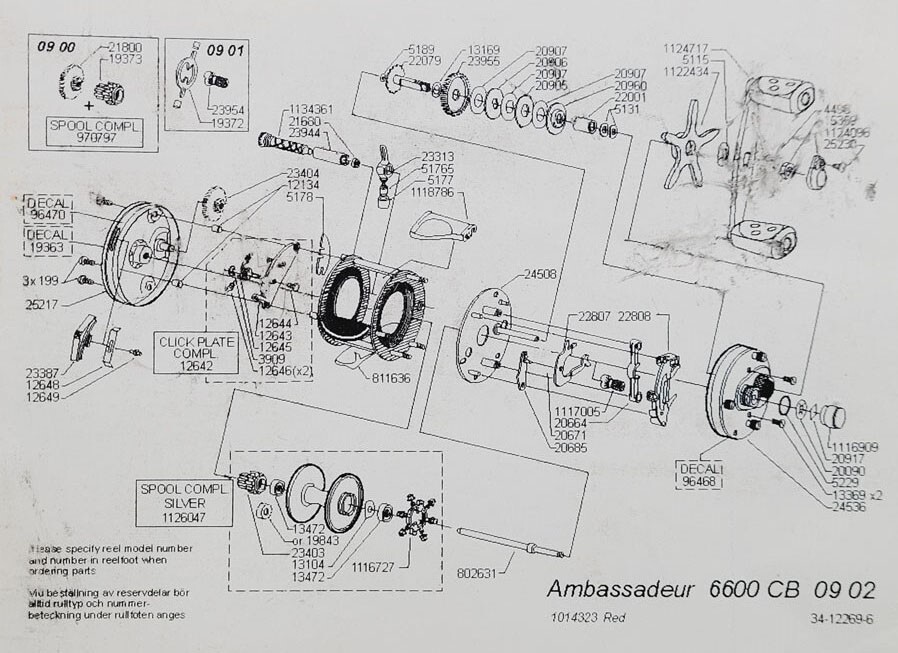 Abu Garcia Ambassadeur 6600 CB Reel Parts - Set Clutch Plate 24508 w/ Internals Abu Garcia Ambassadeur 6600 CB Reel Parts - Set Clutch Plate 24508 w/ Internals
