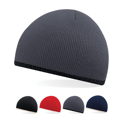 Beechfield Damen Herren Strickmütze Wintermütze TWO-TONE PULL-ON BEANIE Neu B44C