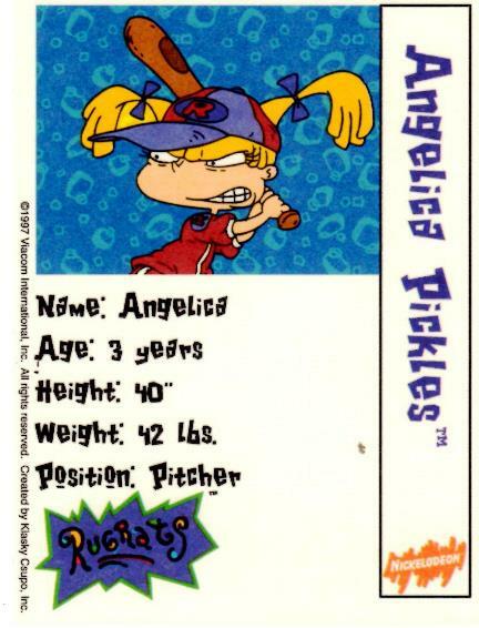 NICKELODEON BASEBALL - 1997 RUGRATS OVERSIZED 3X4 ANGELICA PICKLES