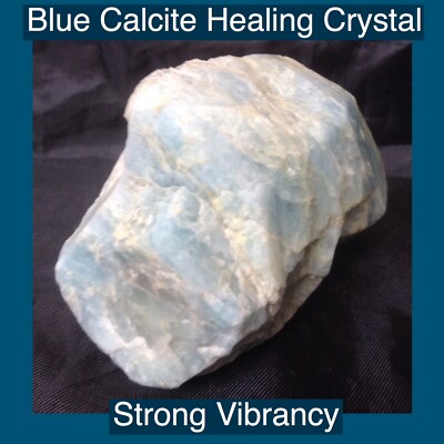 Blue Calcite Healing Crystal - 40-50mm Natural Stone For Throat Chakra, Relaxation & Communication