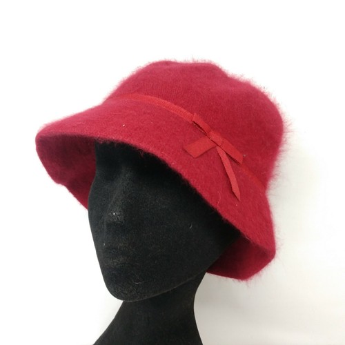 Red Fuzzy Bucket Hat Cap | eBay