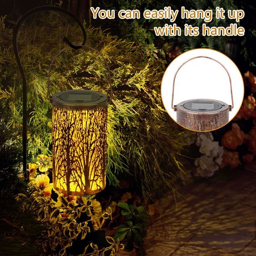 Waterproof Solar Lantern Hanging LED Light Yard Outdoor Garden Flame Lamp Decor - Picture 11 of 12