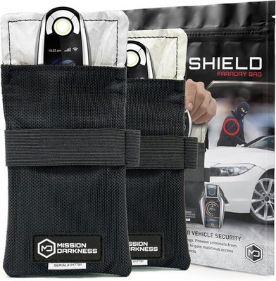 Mission Darkness Faraday Tasche 2er Pack Schlüsselanhänger RF Shield Signal Block Case