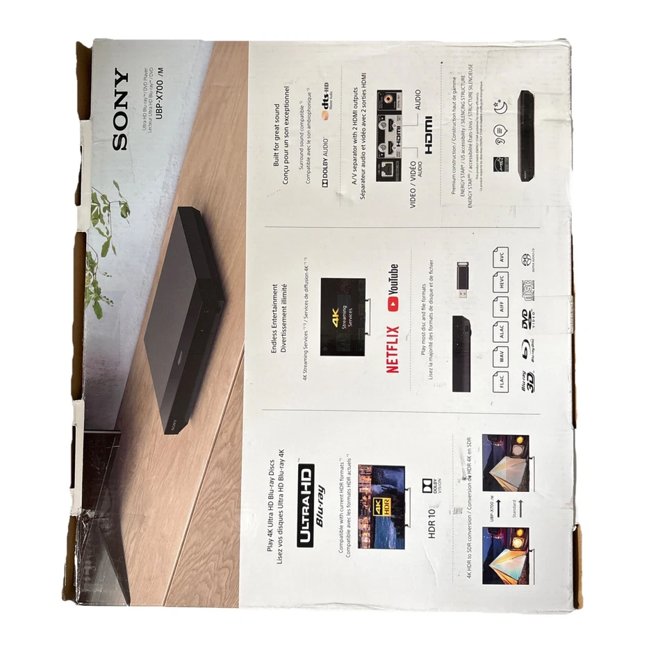 Reproductor de discos Blu Ray de red Sony UBP-X700M HDR 4K UHD con cable HDMI Foto 2 de 2