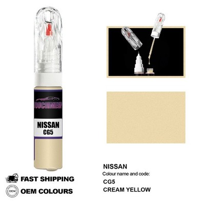 FÜR NISSAN CREMEGELB CG5 Lackstift Pinsel Fix Kit Kratzer Chip Set
