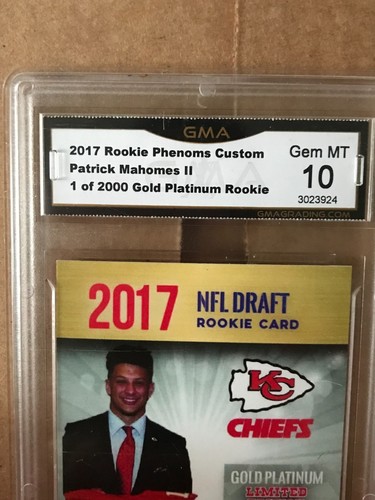 2017 Patrick Mahomes Rookie Phenoms Gold Platinum Limited Edition Chiefs B489 - Picture 2 of 7