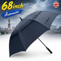 68 Golf Umbrella Extra Large Automatic Open Windproof Waterproof Dual Canopy