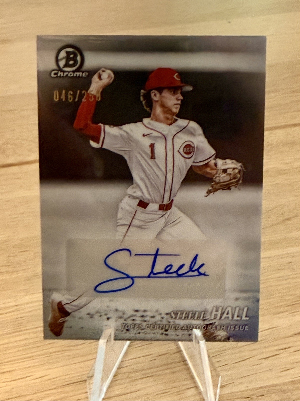 Steele Hall #AA-SH Baseball Cards 2025 Bowman Draft Achromatic Autograph trading card — raw and PSA graded price guide