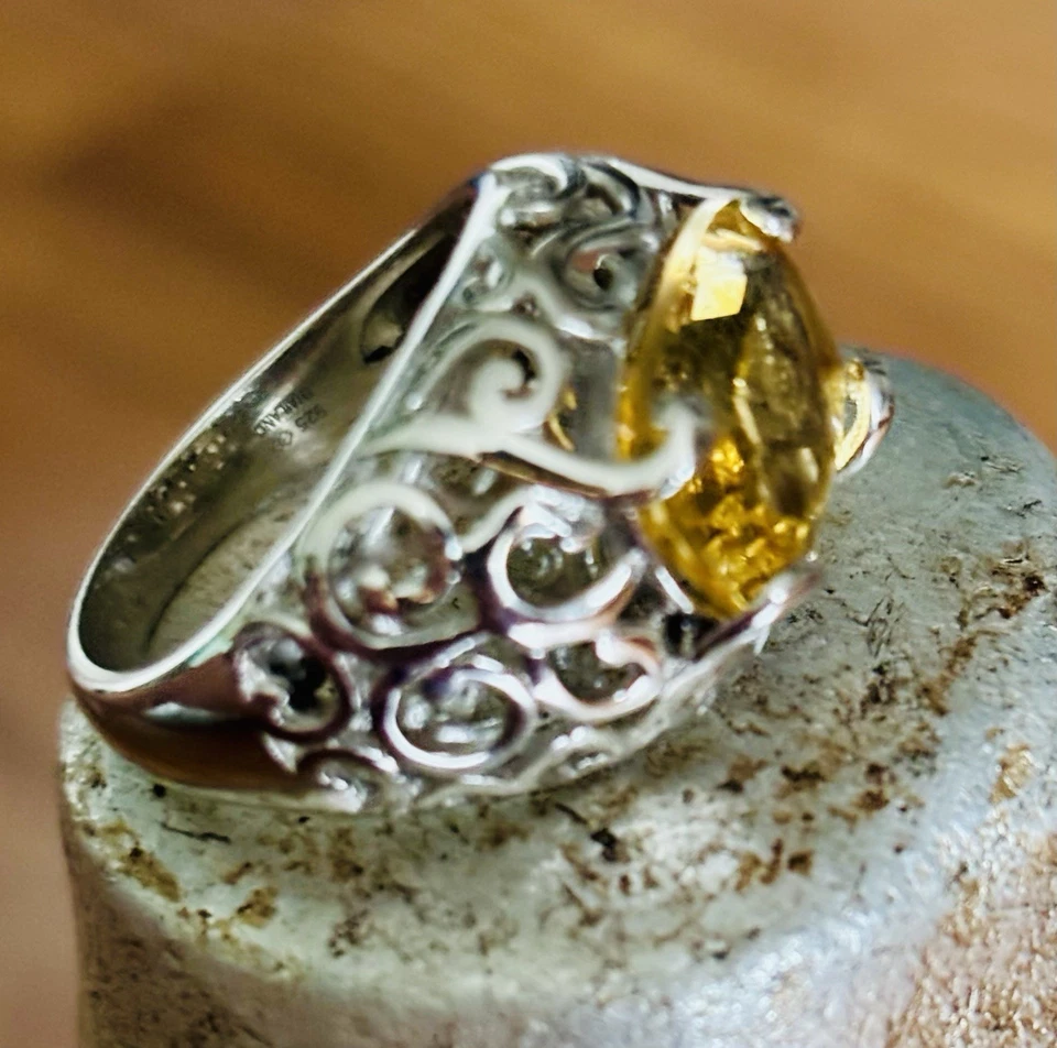 Victoria Wieck Oval Yellow Topaz Ring from HSN - Size 8 - Image 2 of 4