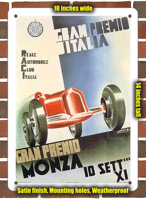 Metal Sign - 1933 Monza Racing Program - 10x14 inches