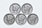 High Grade Lot 1939 1935 1937 1935 1937 Mercury Dime Collection *904