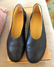 Jenni Kayne Black Leather Ballet Flats Slip-On Round Toe Lightweight EU 39