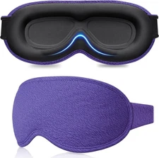 Gritin 100% Blackout Sleep Eye Mask for Women Men,Zero Deep Purple 