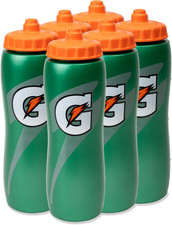 Gatorade 32 Oz Squeeze Water Sports Bottle - Value Pack of 6 - New Easy Grip Des