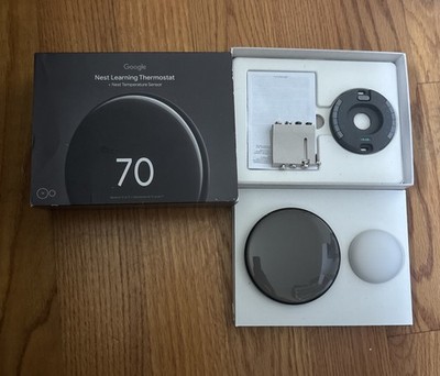 Google Nest Learning Thermostat (4th Gen) w/Temperature Sensor (2nd Gen)- Black