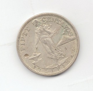 Philippines Silver 1944 S 50 Centavos Lot Z1
