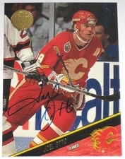 JOEL OTTO SIGNED LEAF CALGARY FLAMES CARD AUTOGRAPH AUTO!
