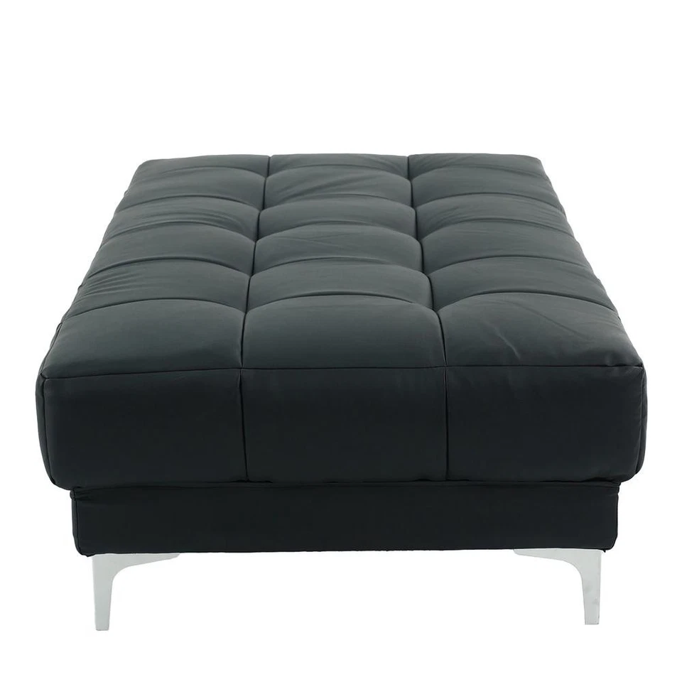 Poundex Tufted Faux Leather Cocktail Ottoman in Black Color, 66" W x 33" D x... - Image 4 of 4
