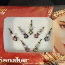 Indian Bollywood Bindi Body Jewel Self Adhesive, Crystal Forehead, Face Jewels