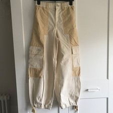 Urban cotton cargo trousers - S - cream in excellent condition
