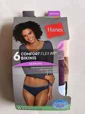 Hanes Comfort Flex Fit Seamless Bikini Panties 6-Pack Women  s Size L Large New