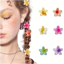 Small Flower Hair Claw Clips, 6PCS 1.57-Inch Cute Mini Claw Clips for