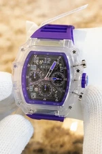 Activa x Invicta ACW-2305-010 44mm Mens Purple Skeleton Dial Chronograph Quartz