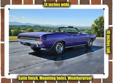 Metal Sign - 1970 Plymouth Cuda 14 Oil Painting - 14x10