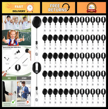 200 Pcs Retractable Badge Reels - ID Holders with Clips for Office, Students, Nu