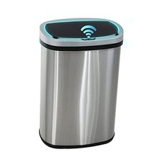 13 Gallon / 50 Liter Trash Can Stainless Steel Touchless Trash Bin Oval Shape