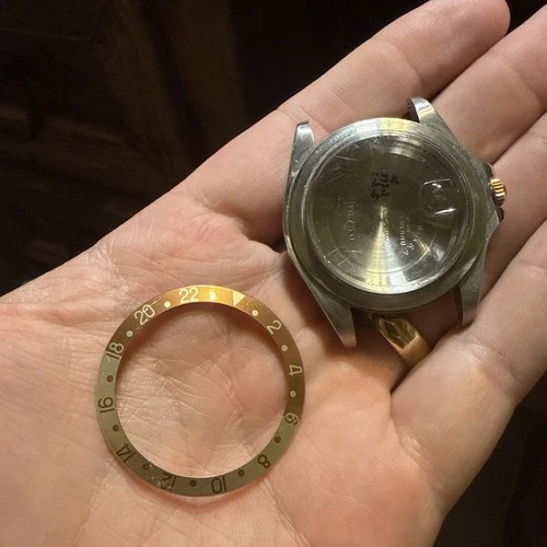 VINTAGE GENUINE ROLEX 16753 QUICK SET GMT MASTER STEEL MODEL SER R