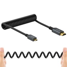 Micro HDMI to HDMI Coiled Cable, Coiled Micro HDMI to Full HDMI Cable HDMI 2....