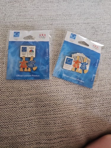 ATHENS 2004 OLYMPIC PINS (2) New And Sealed, NBC TV, Mascots