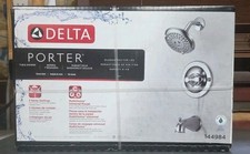 Delta Porter Series 144984 Tub and Shower Trim, 3-Spray Setting, Brass, Chrome