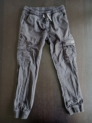 dopodopo Kinder, lange Cargohose, Schwarz, Gr. 128 Jungen, gebraucht,