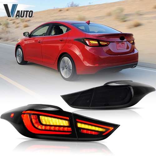 Smoked LED Tail Lights For Hyundai Elantra 2011-16 Sedan W/Sequential Turn 1Pair - Picture 2 of 16